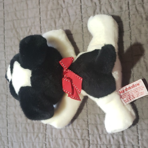 Marshmellow Russ Berrie Black and White Stuff Dog - Picture 3 of 5